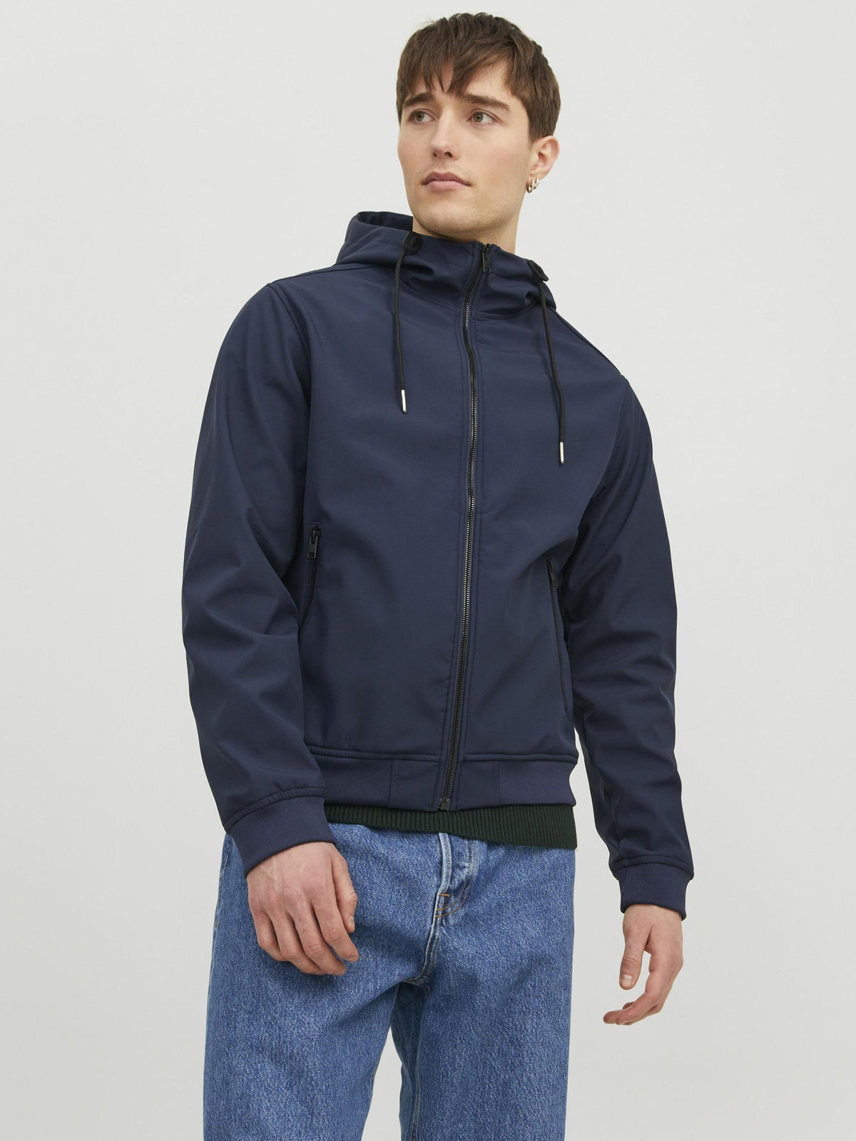 Jack&Jones Erkek Kapüşonlu Fermuarlı Cepli Standart Kalıp Polyester Ceket