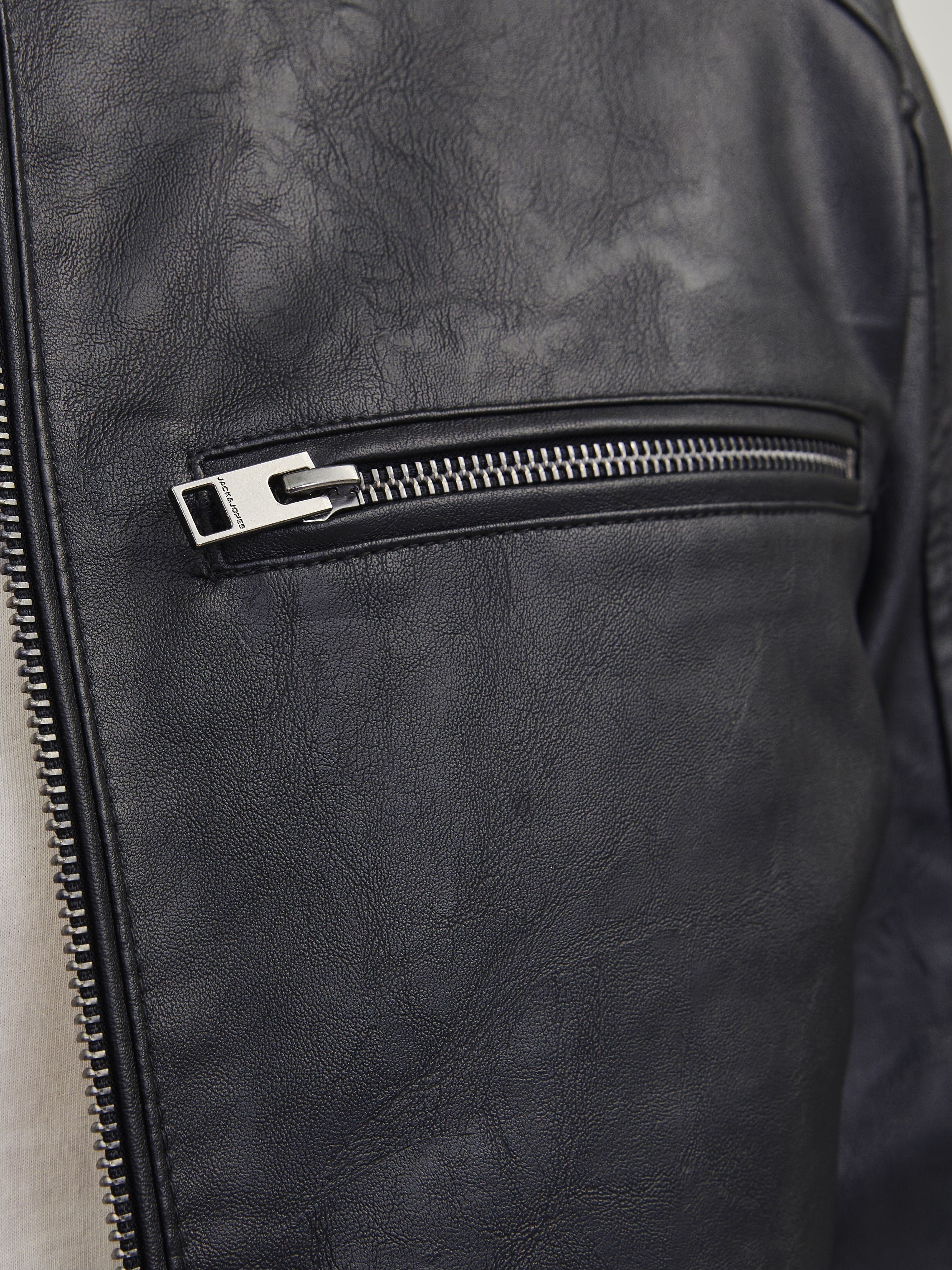 Jack&Jones Minimalist Deri Erkek Ceket - Regular Fit - Günlük Stil