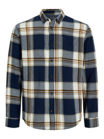 Jack&Jones Minimalist Kareli Uzun Kol Erkek Gömleği