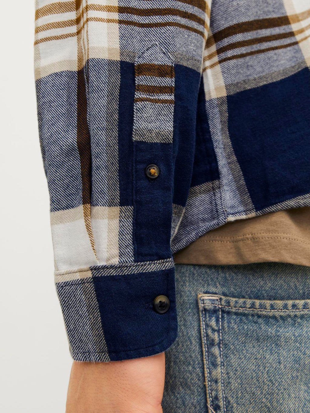 Jack&Jones Minimalist Kareli Uzun Kol Erkek Gömleği