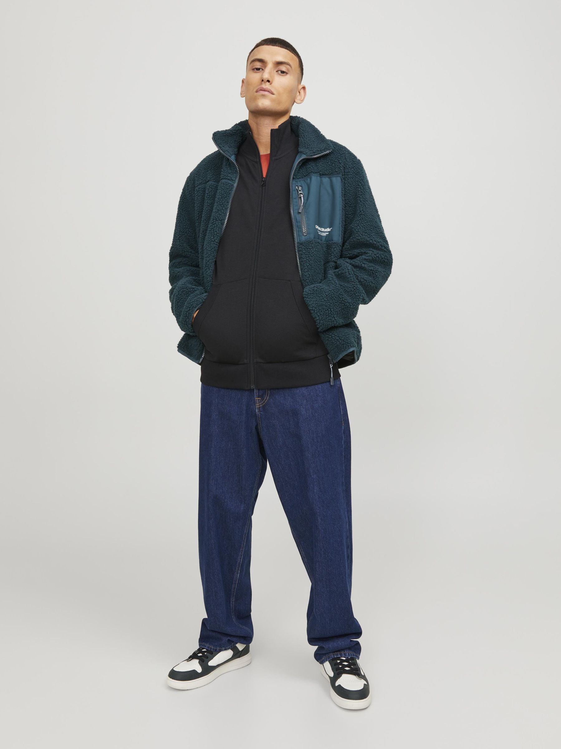 Jack&Jones Minimalist Oversize Fermuarlı Erkek Hırka - Günlük Kombinleriniz İçin