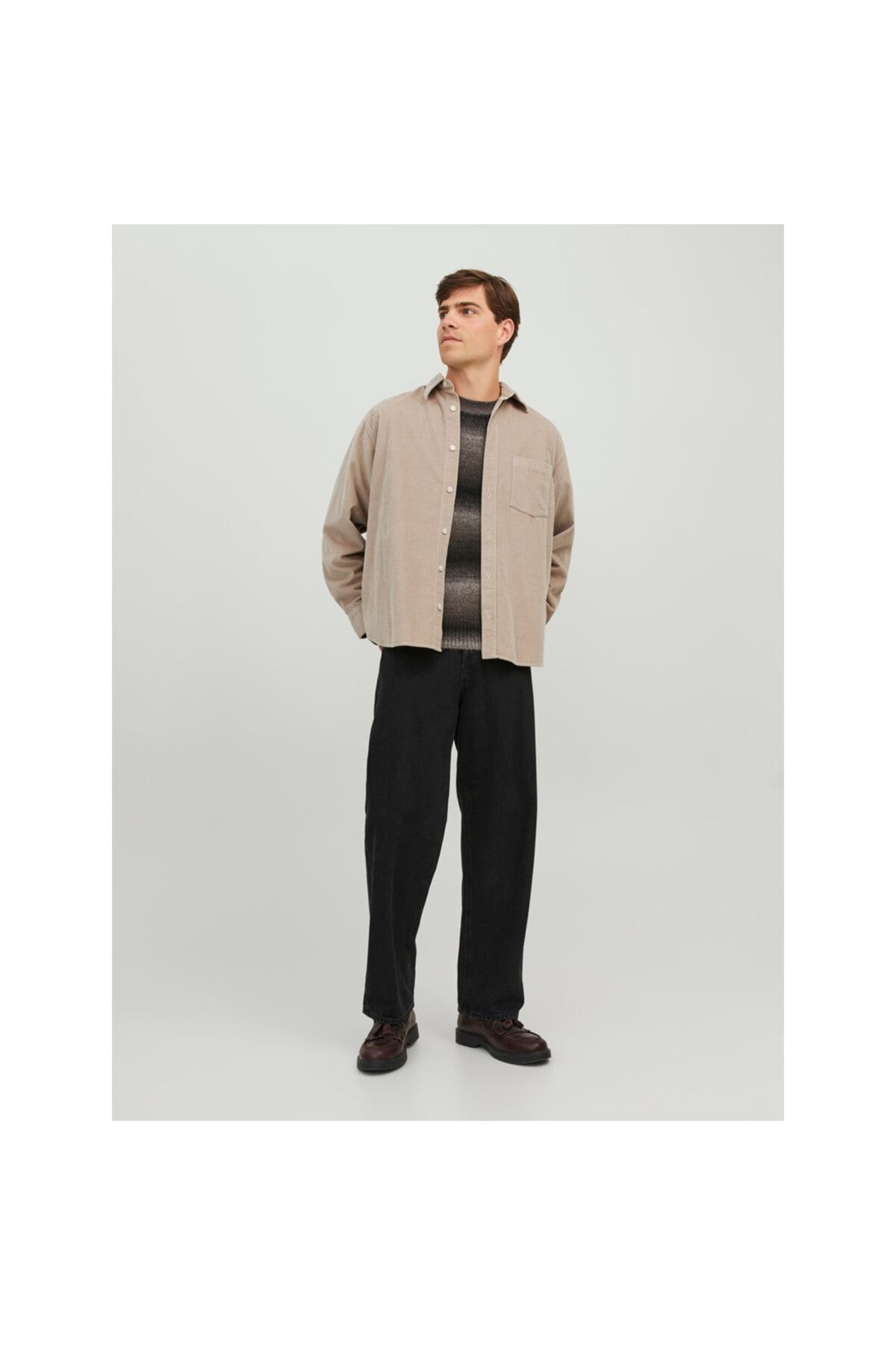 Jack&Jones Erkek Oversize Kadife Gömlek - Uzun Kol - Minimalist Translation missing: tr.content.product_image_secondary