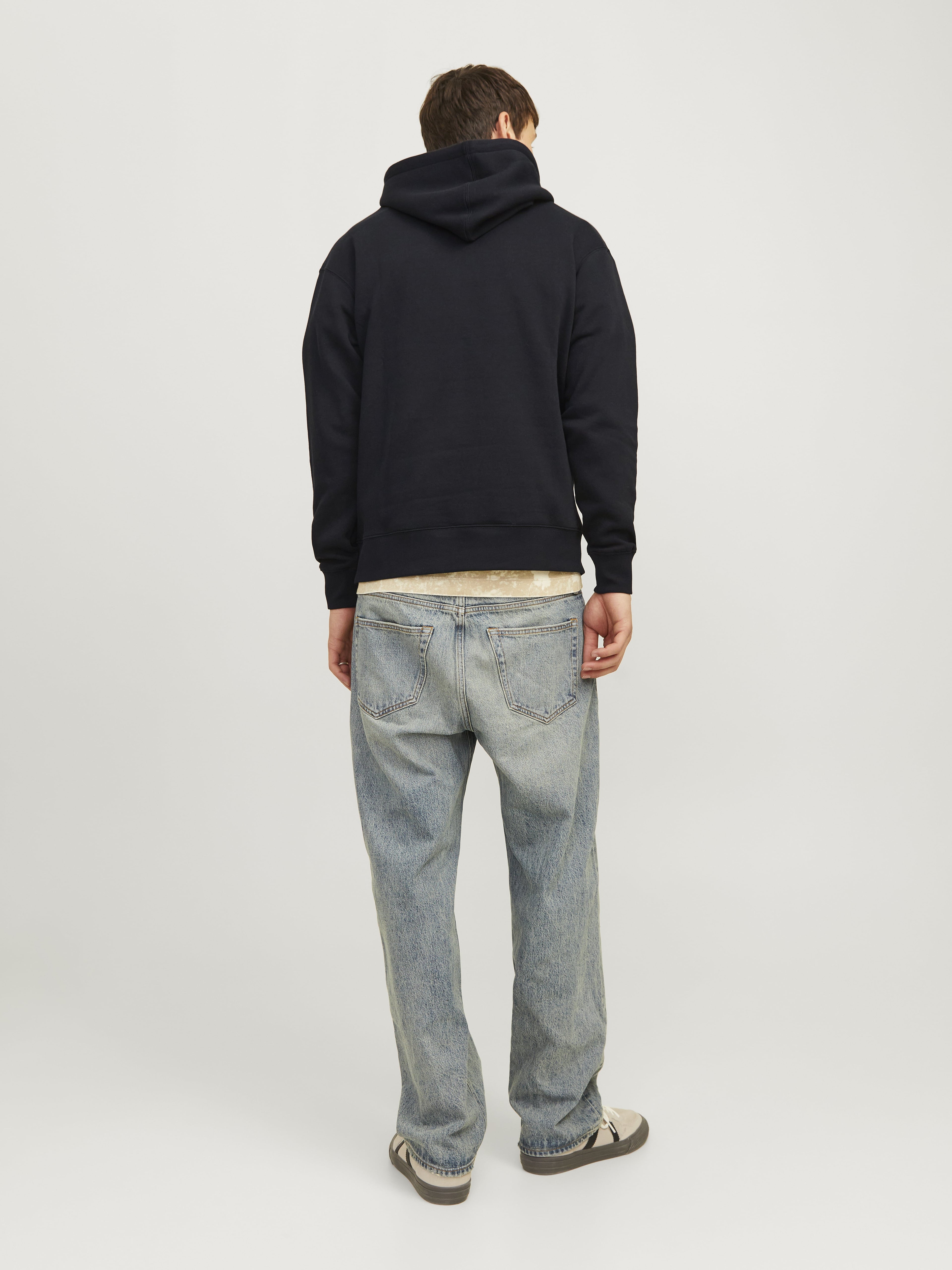 Jack&Jones Erkek Oversize Kapüşonlu Sweatshirt - Minimalist Günlük