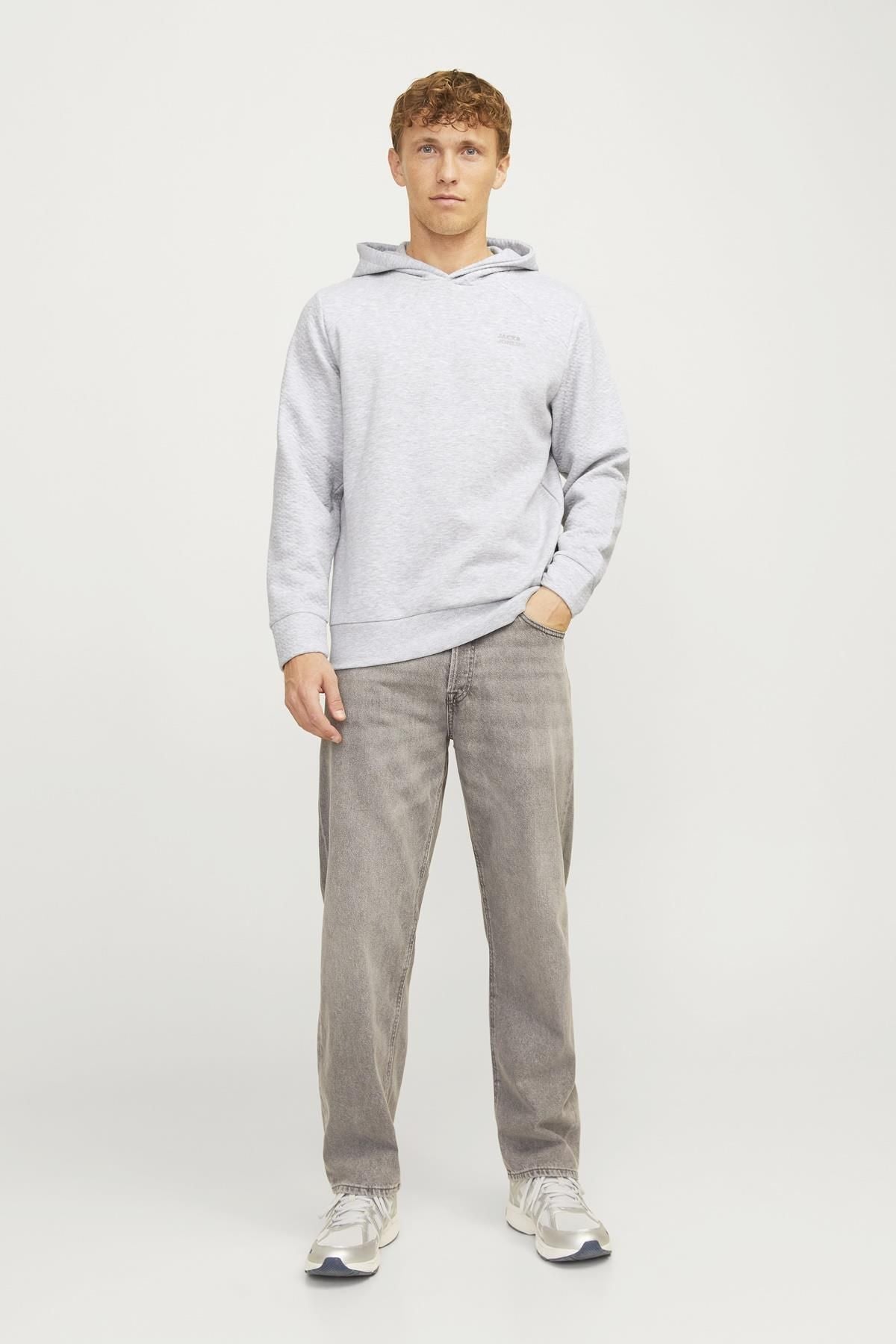 Jack&Jones Oversize Kapüşonlu Minimalist Erkek Sweatshirt - Günlük Kullanım