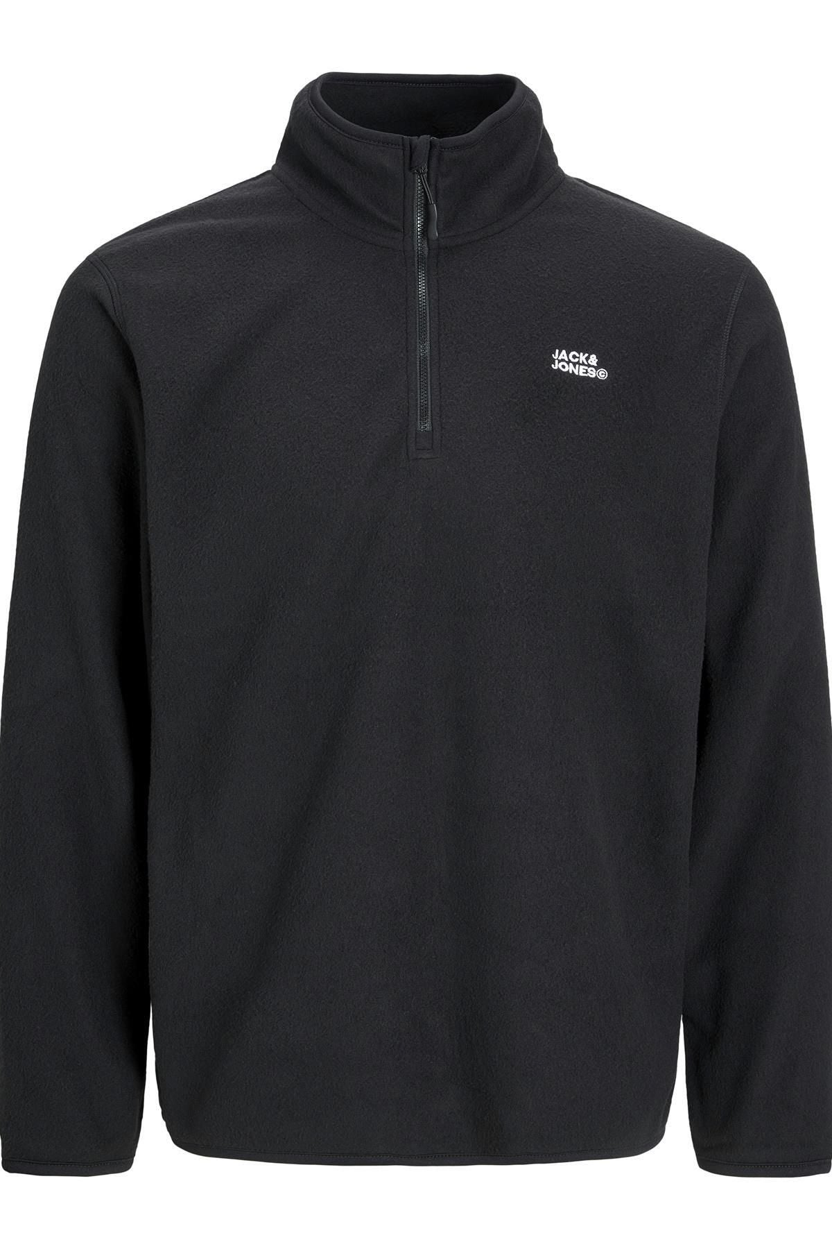 Jack&Jones Minimalist Yarım Fermuarlı Uzun Kol Erkek Sweatshirt - Oversize