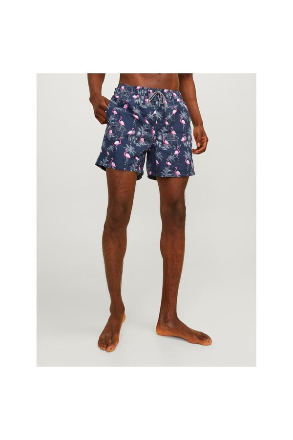 Jack&Jones Flamingo Desenli Erkek Plaj Şortu - Yazın Stilini Yakala!