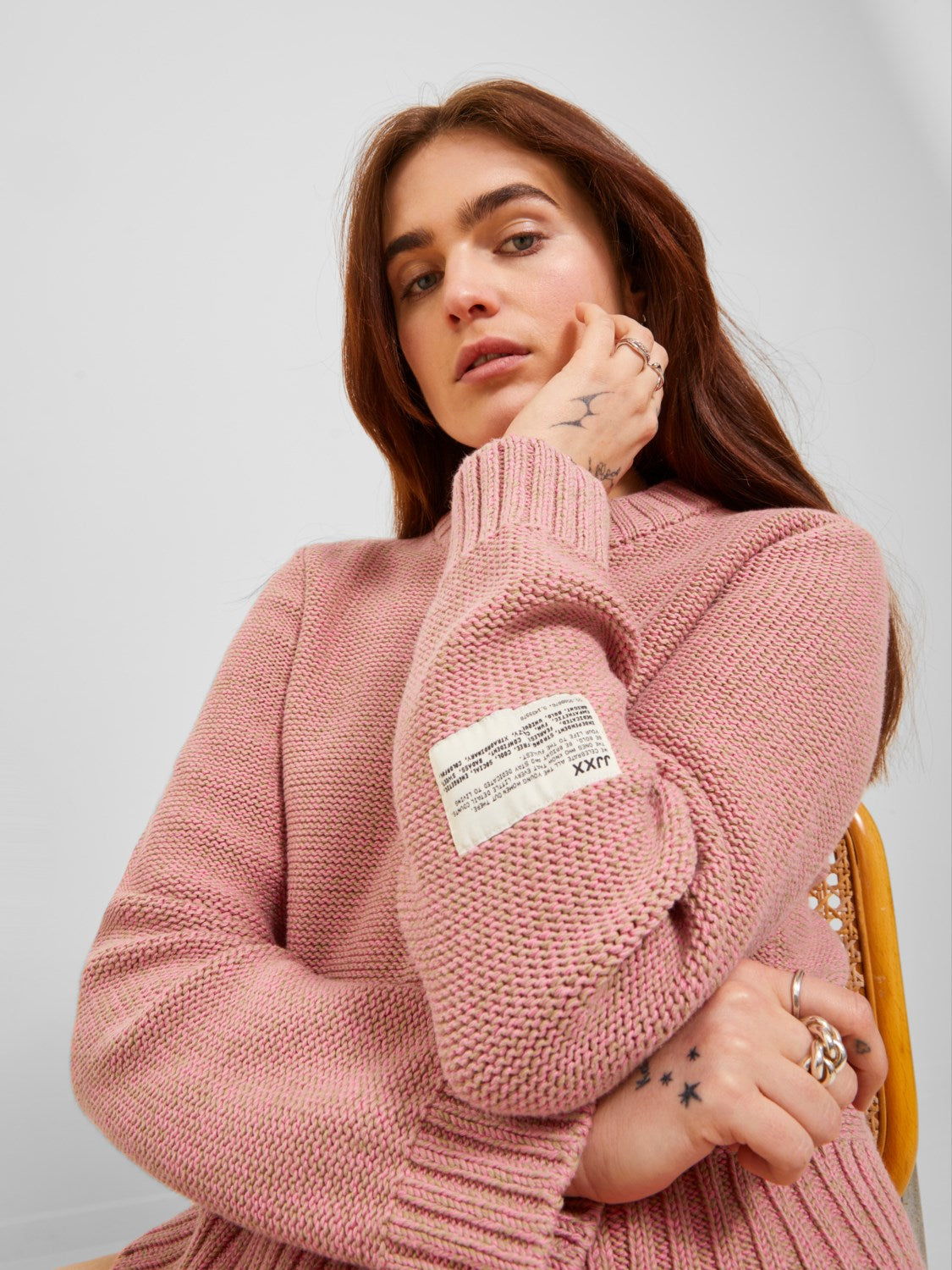Jack&Jones JJXX Kadın Bisiklet Yaka %100 Pamuk Regular Fit Uzun Kollu Örme Kazak