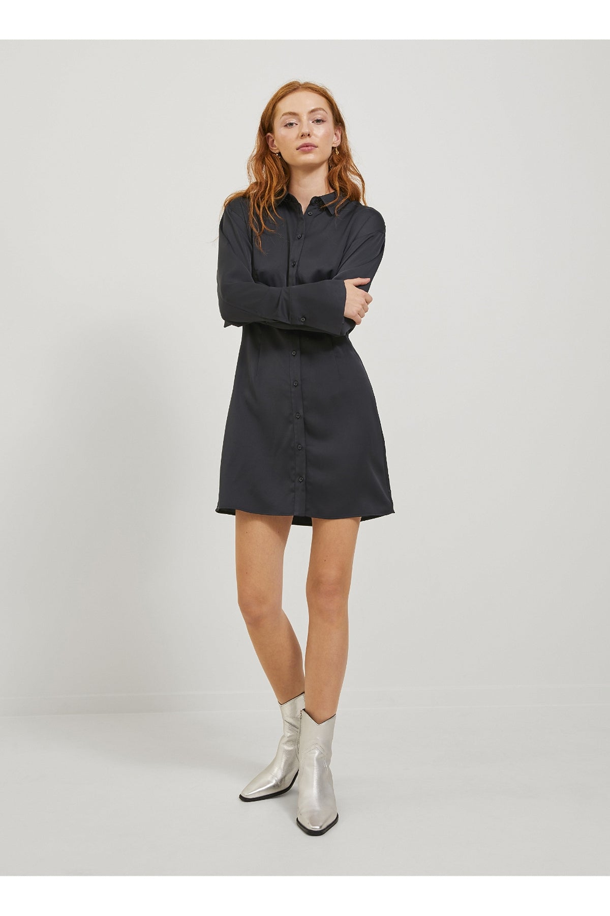 Jack&Jones JJXX Minimalist Saten Mini Elbise - Günlük & Parti Translation missing: tr.content.product_image_secondary