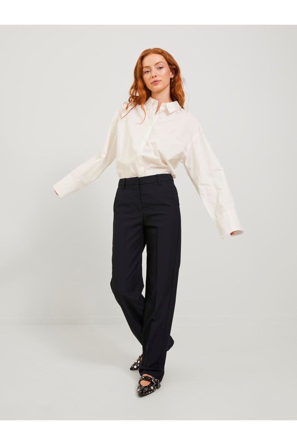 Jack&Jones JJXX Minimalist Yüksek Bel Düz Kadın Pantolon - Günlük & Ofis