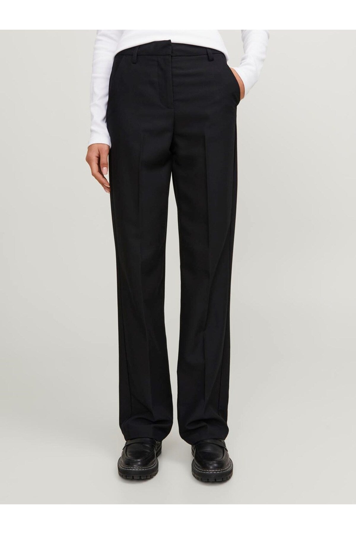 Jack&Jones JJXX Minimalist Yüksek Bel Düz Kadın Pantolon - Günlük & Ofis Translation missing: tr.content.product_image_secondary