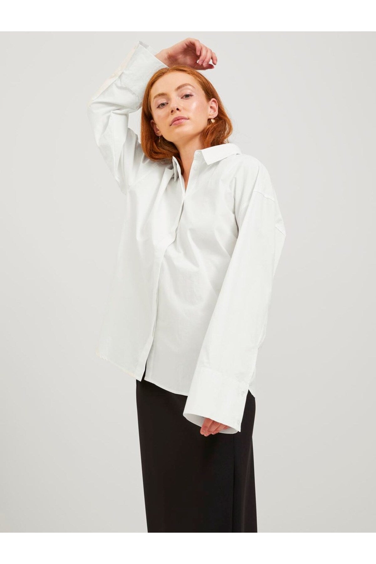 Jack&Jones JJXX Oversize Uzun Kol Minimalist Kadın Gömlek Translation missing: tr.content.product_image_secondary