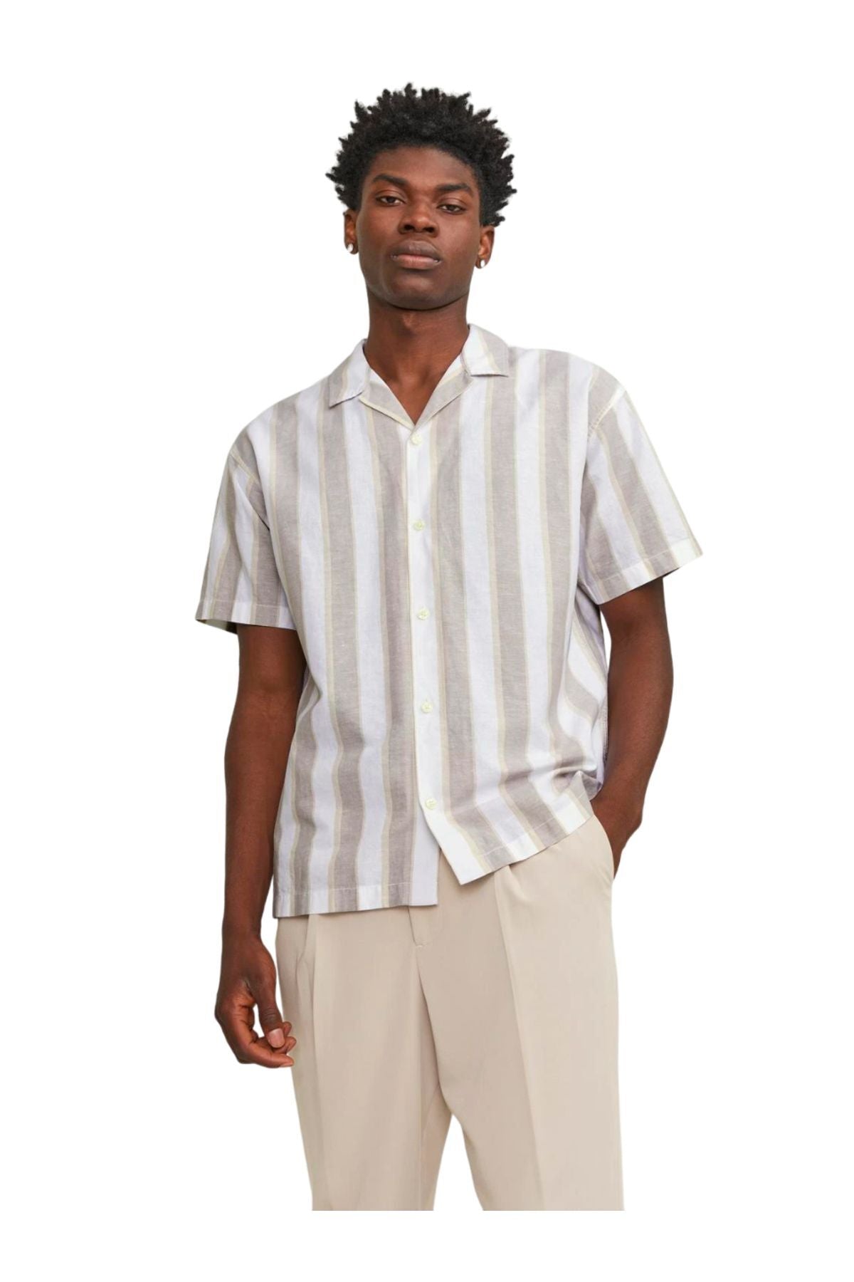 Jack&Jones Minimalist Çizgili Erkek Kısa Kol Gömlek - Yazlık Günlük Translation missing: tr.content.product_image_main