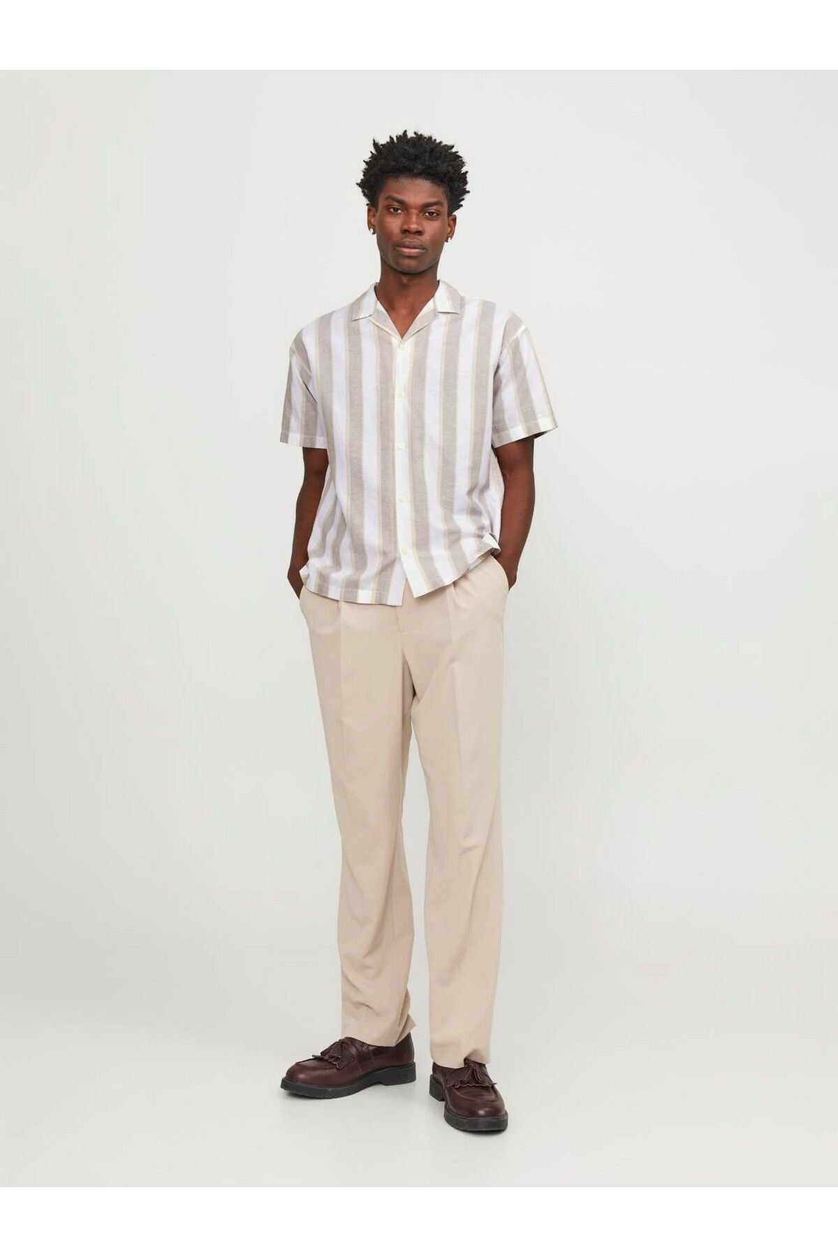 Jack&Jones Minimalist Çizgili Erkek Kısa Kol Gömlek - Yazlık Günlük Translation missing: tr.content.product_image_secondary