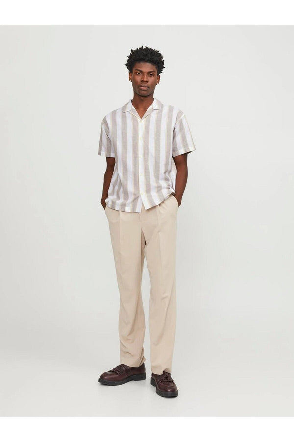 Jack&Jones Minimalist Çizgili Erkek Kısa Kol Gömlek - Yazlık Günlük