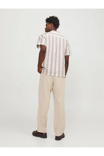 Jack&Jones Minimalist Çizgili Erkek Kısa Kol Gömlek - Yazlık Günlük