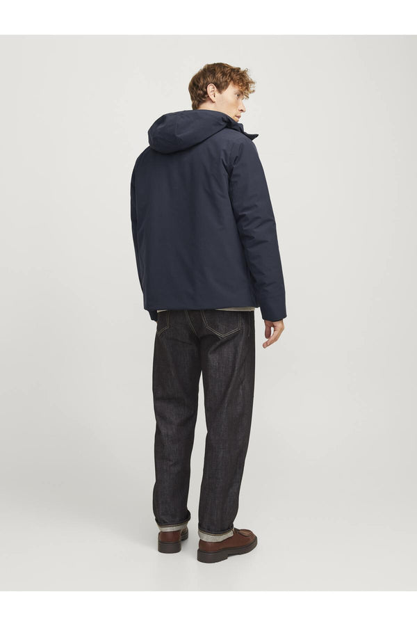Jack&Jones Minimalist Kapüşonlu Oversized Erkek Mont - Günlük Kullanım