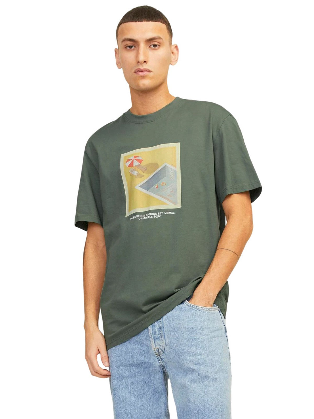 Jack&Jones Minimalist Oversize Erkek T-Shirt - Kısa Kol Yuvarlak Yaka Ana görsel