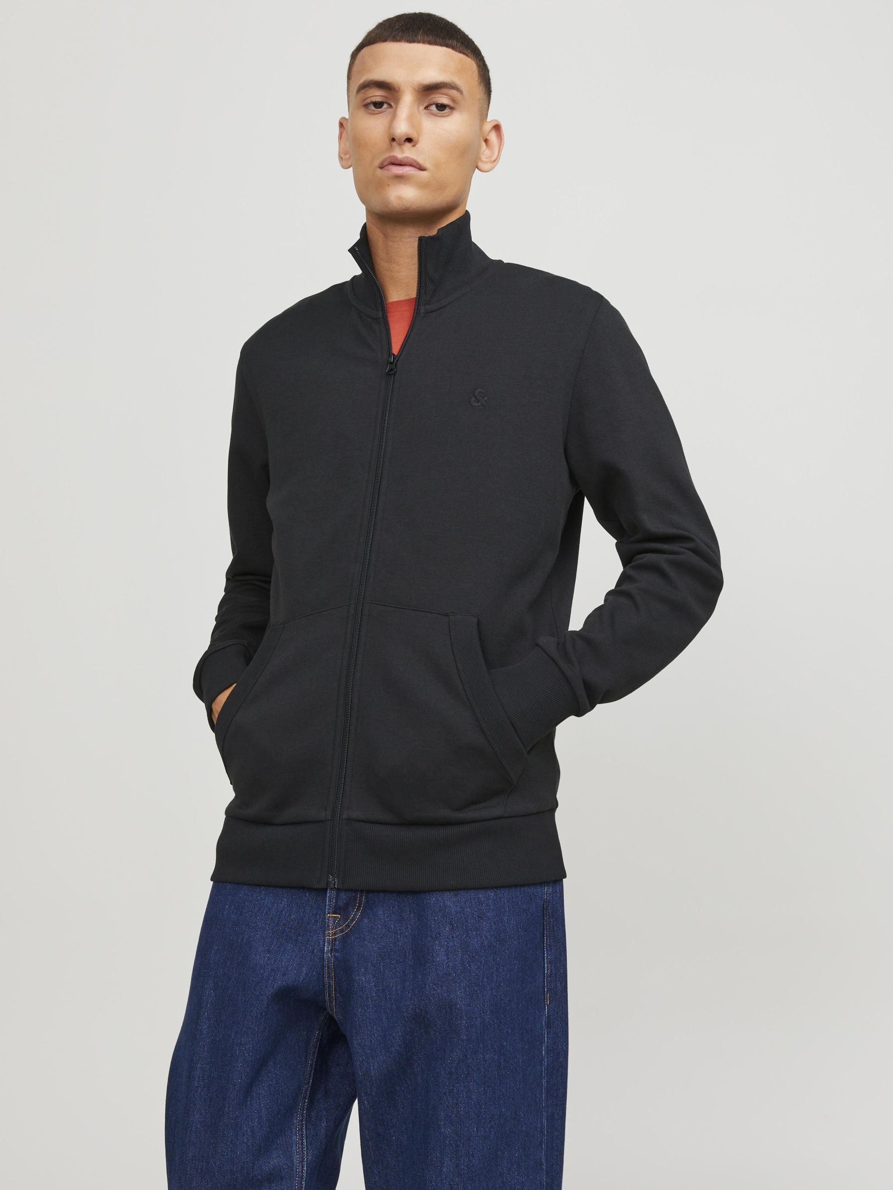 Jack&Jones Minimalist Oversize Fermuarlı Erkek Hırka - Günlük Kombinleriniz İçin İkincil görsel