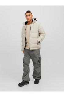 Jack&Jones Minimalist Oversize Kapüşonlu Erkek Kışlık Mont