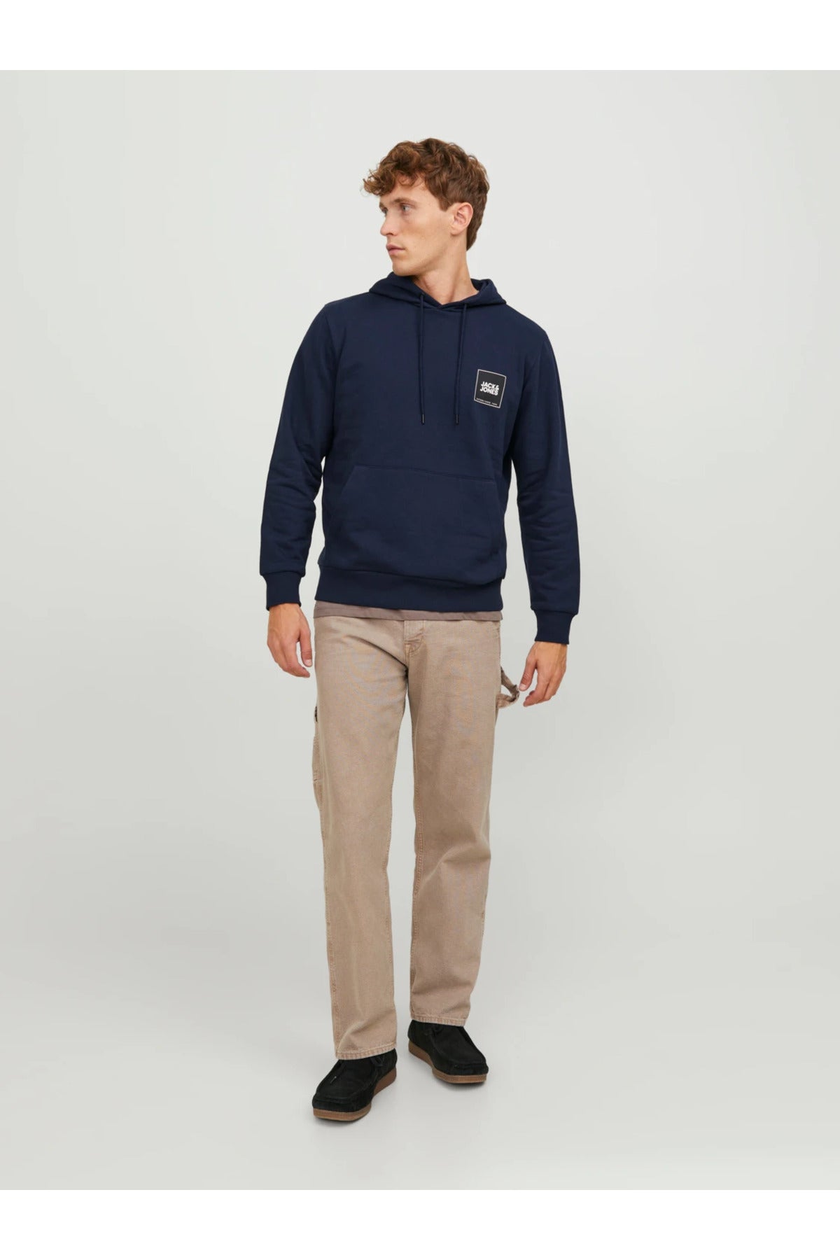 Jack&Jones Oversize Kapüşonlu Sweatshirt - Minimalist Tasarım - Erkek