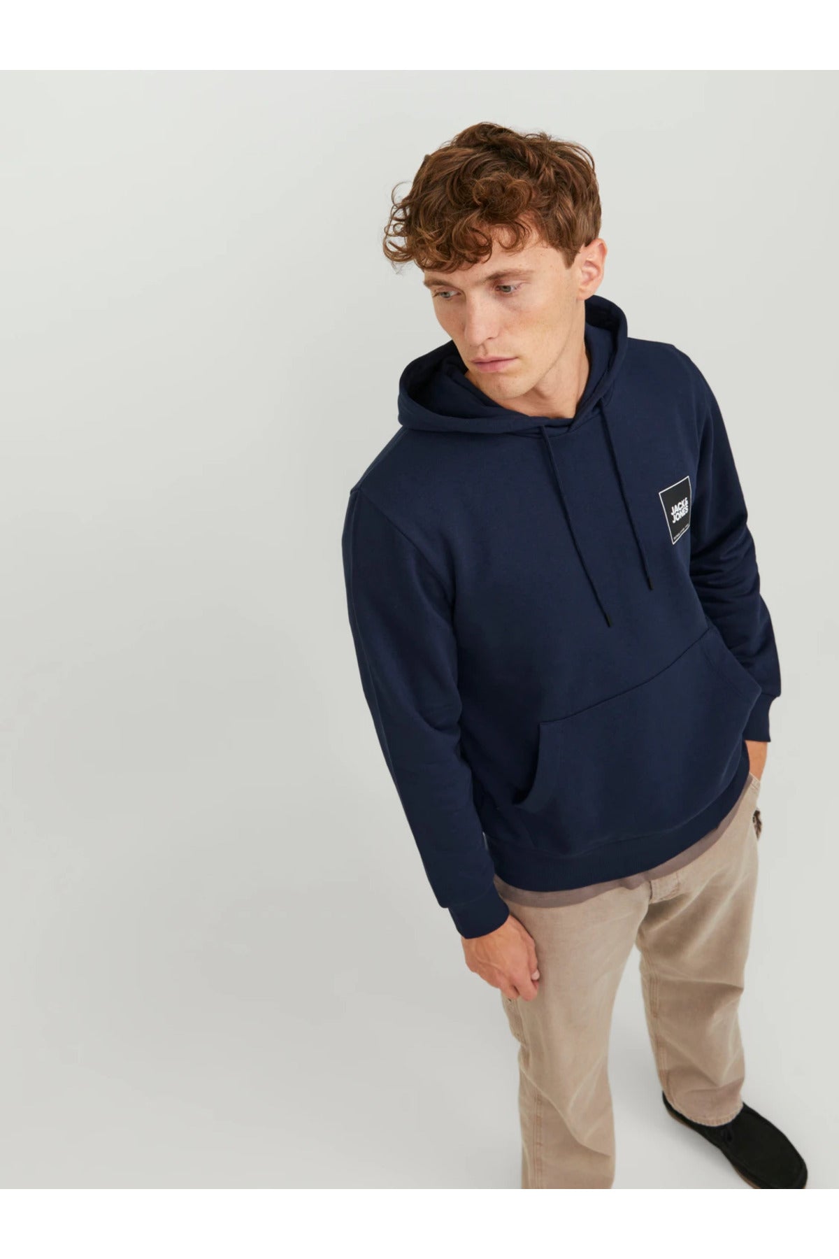 Jack&Jones Oversize Kapüşonlu Sweatshirt - Minimalist Tasarım - Erkek
