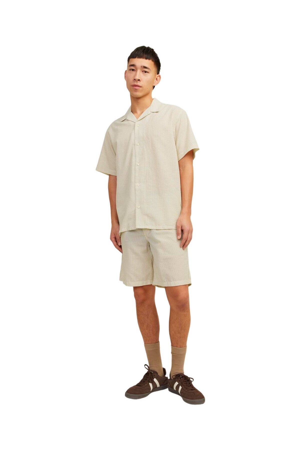 Jack&Jones Oversize Kısa Kol Çizgili Erkek Gömlek - Minimalist Translation missing: tr.content.product_image_main