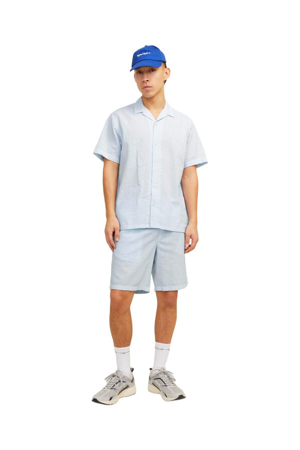 Jack&Jones Oversize Kısa Kol Çizgili Erkek Gömlek - Minimalist