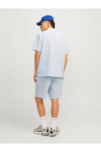 Jack&Jones Oversize Kısa Kol Çizgili Erkek Gömlek - Minimalist