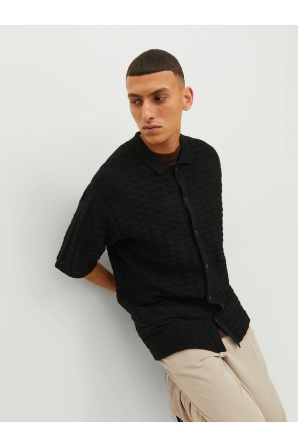Jack&Jones Oversize Polo Yaka Kısa Kol Erkek Gömlek - Minimalist Stil