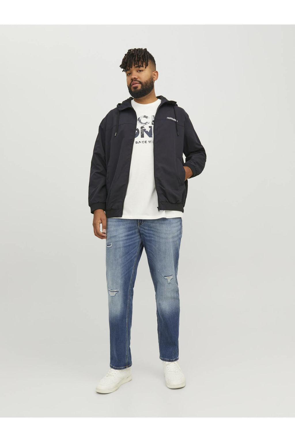 Jack&Jones Plus Oversize Kapüşonlu Erkek Ceket - Minimalist Streetwear Tarzı