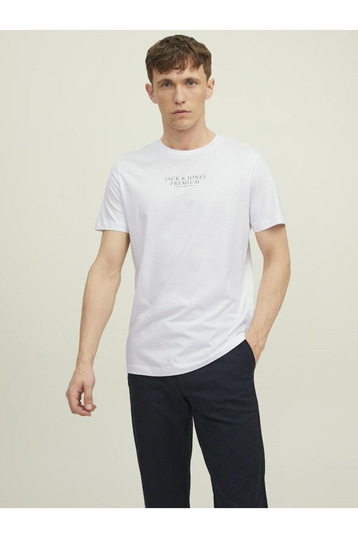 Jack&Jones Premium Minimalist Erkek T-Shirt - Kısa Kol Yuvarlak Yaka Translation missing: tr.content.product_image_main