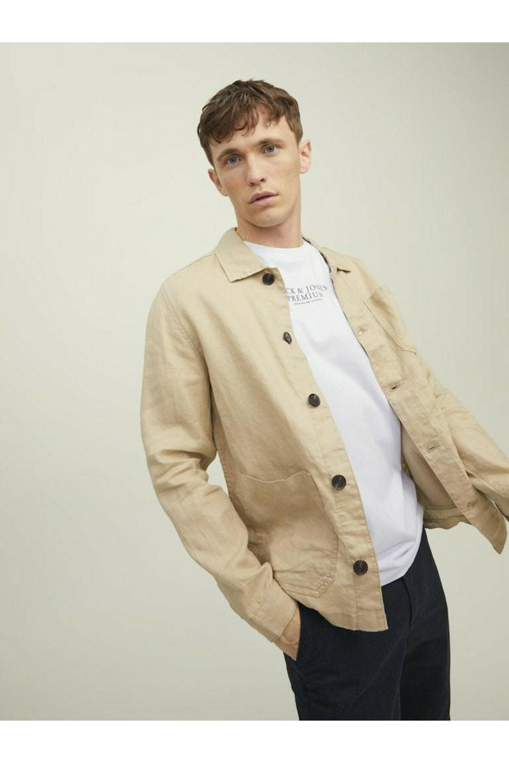 Jack&Jones Premium Minimalist Erkek T-Shirt - Kısa Kol Yuvarlak Yaka