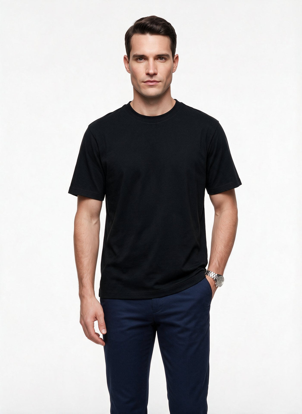 JSCO Erkek Bisiklet Yaka Rahat Kesim Pamuklu Kısa Kollu Basic T-Shirt JS2674