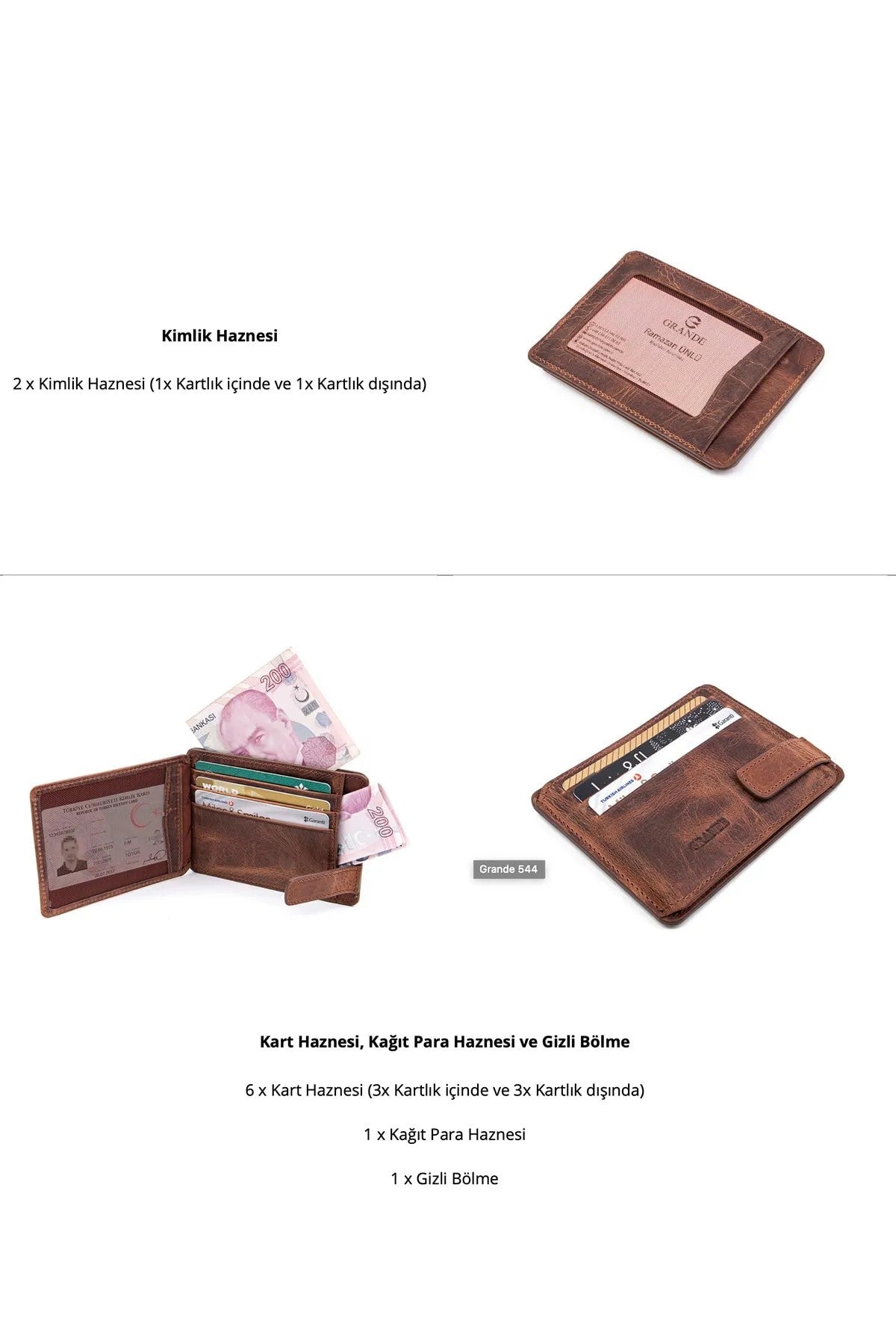 Grande Minimalist Deri Erkek Kartlık - 6 Kart + Gizli Bölme İkincil görsel