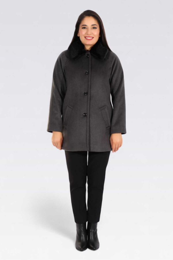 Tolga Saraçoğlu Oversize Midi Kaban - Minimalist Tasarım