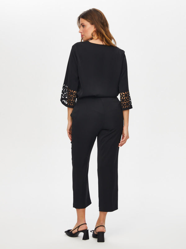 Kadın Paçası Delik İşli Slim Fit Pantolon Faik Sönmez