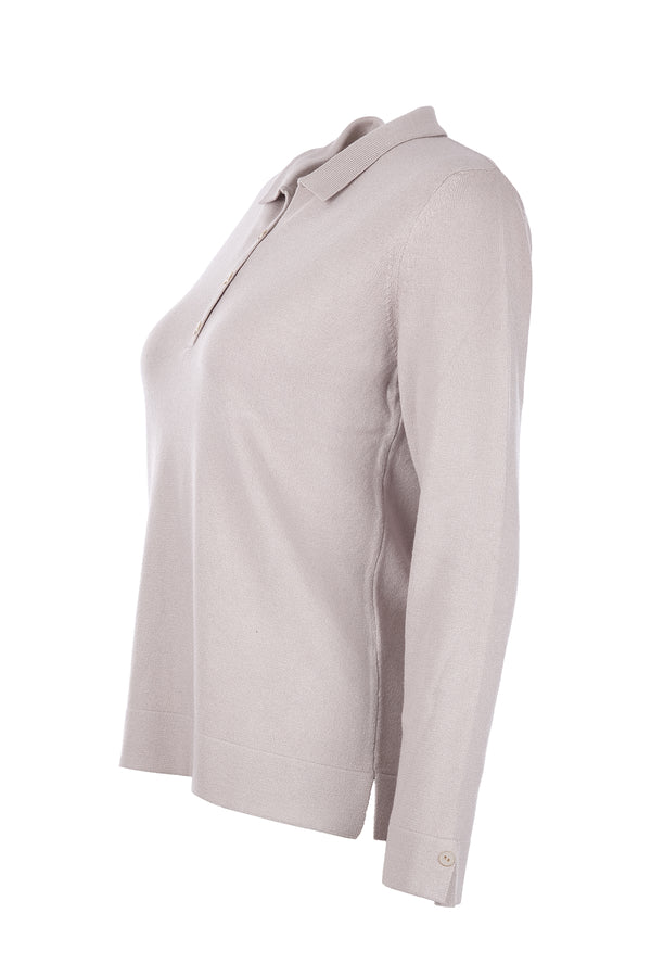Kadın Polo Yaka Yakası ve Kolu Düğmeli Bluz Desen