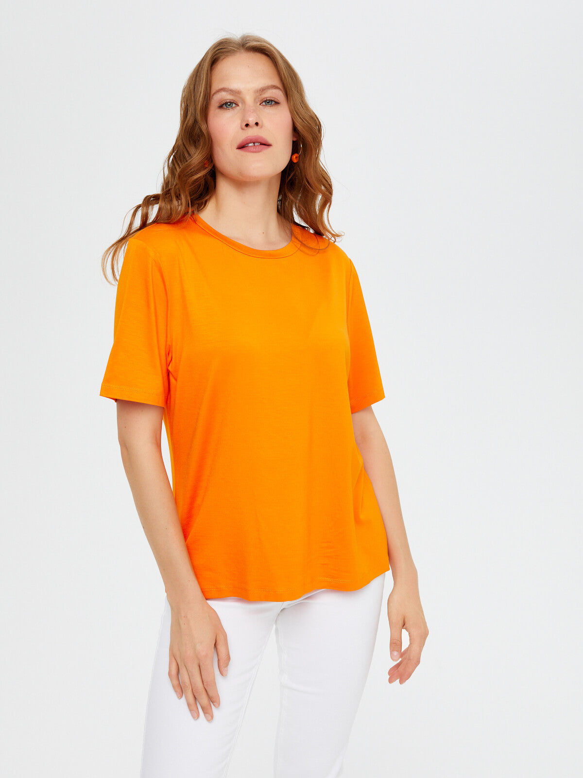 Kadın Yuvarlak Yaka Kısa Kol T-Shirt Faik Sönmez