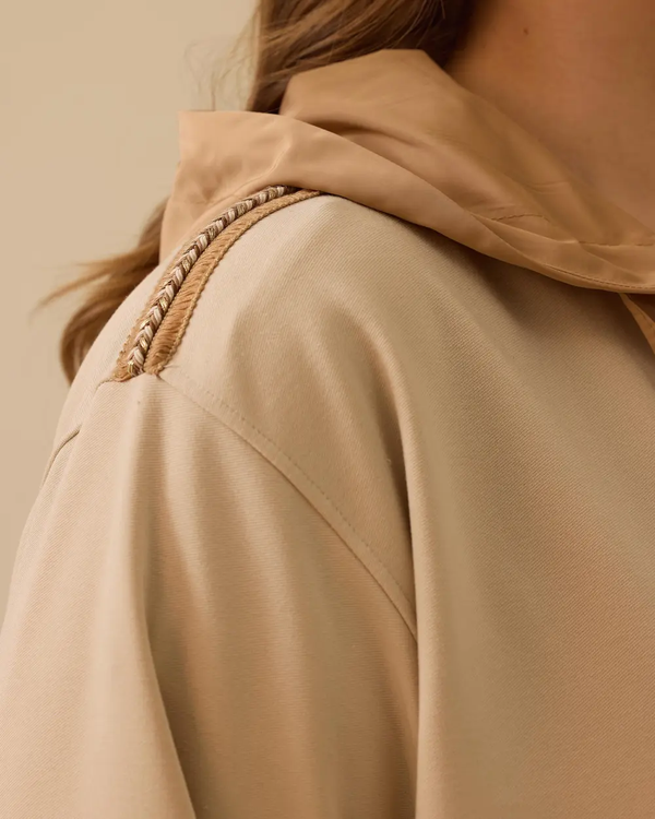 Gala-xi Kadın Oversize Kapüşonlu Minimalist Ceket - Günlük Kullanım