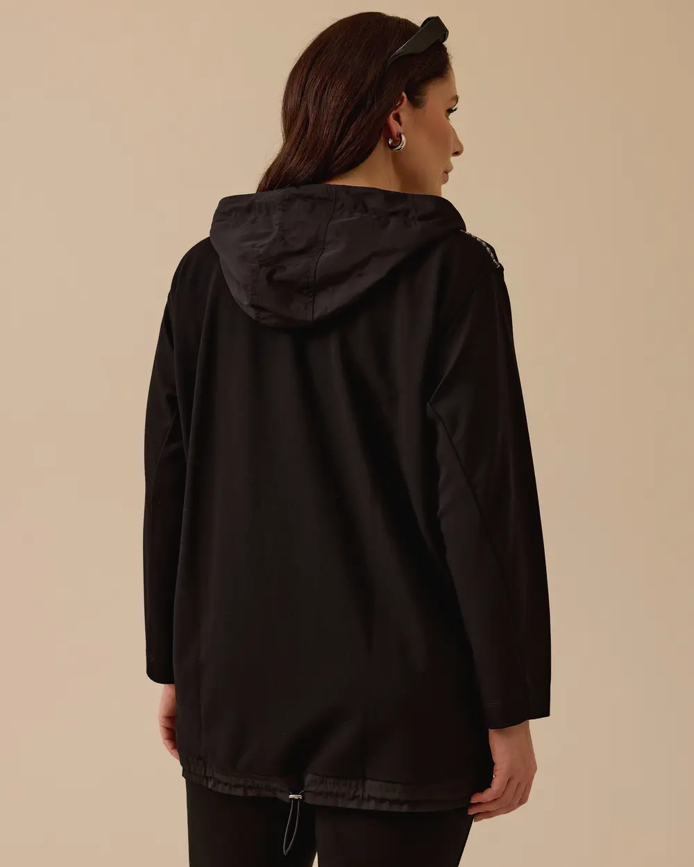 Gala-xi Kadın Oversize Kapüşonlu Minimalist Ceket - Günlük Kullanım