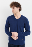 Erkek V Yaka Basic Yün Kazak