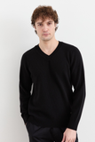 Erkek V Yaka Basic Yün Kazak
