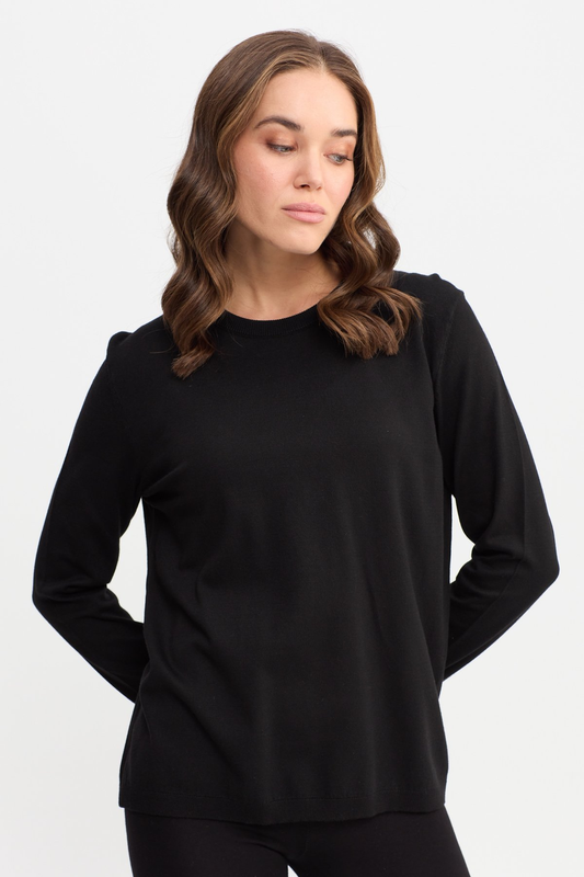 Kadın Basic Sıfır Yaka Kazak Desen