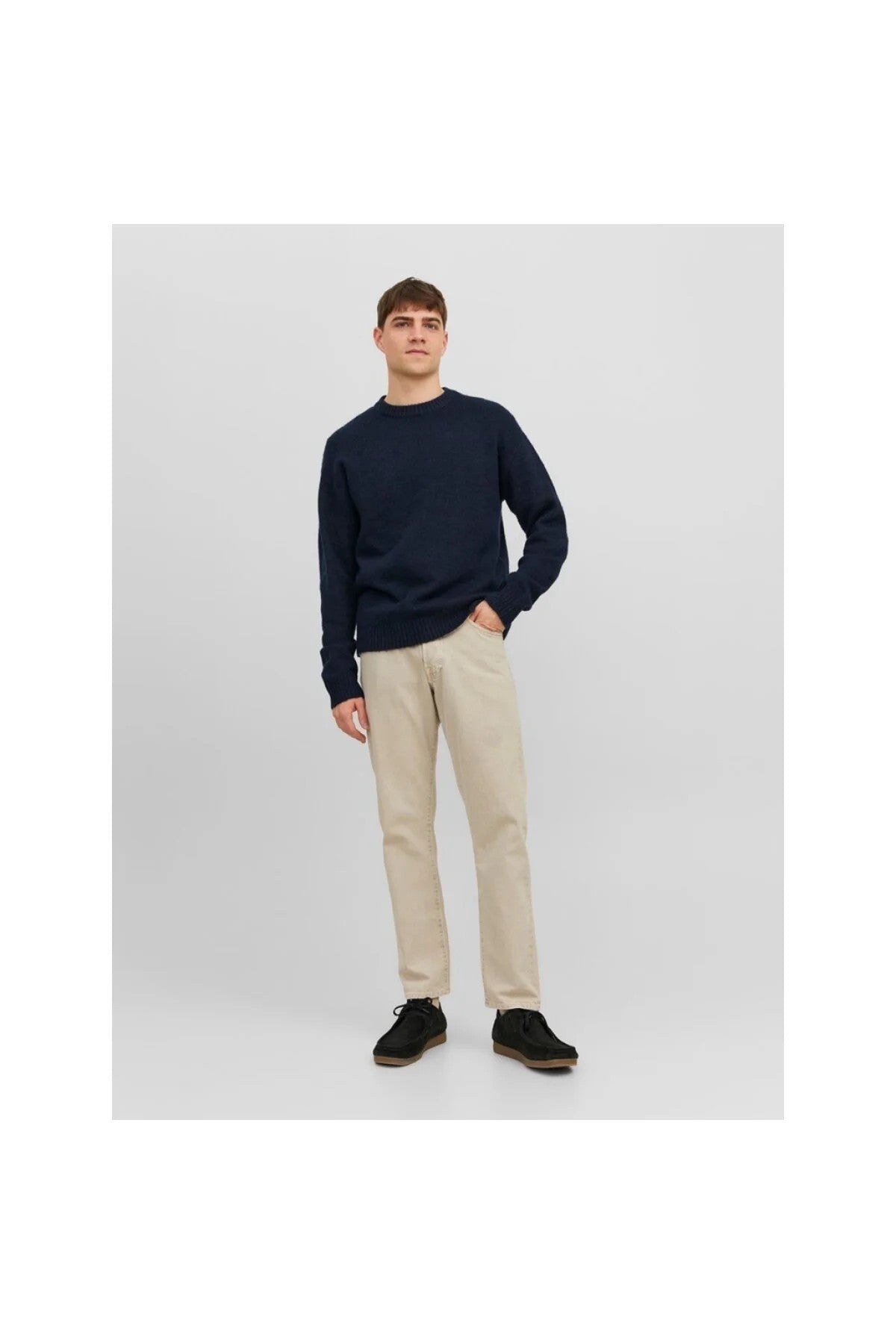 Jack&Jones Oversize Yuvarlak Yaka Erkek Kazak - Minimalist Günlük Stil - Hemen Al!