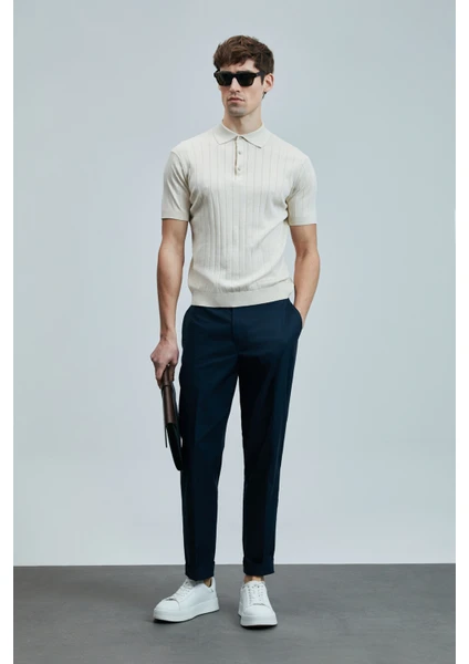 Lufian Minimalist Polo Yaka Kısa Kol Erkek T-Shirt - Rahat ve Şık