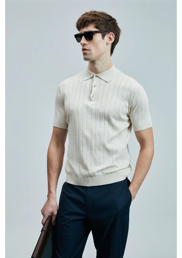 Lufian Minimalist Polo Yaka Kısa Kol Erkek T-Shirt - Rahat ve Şık