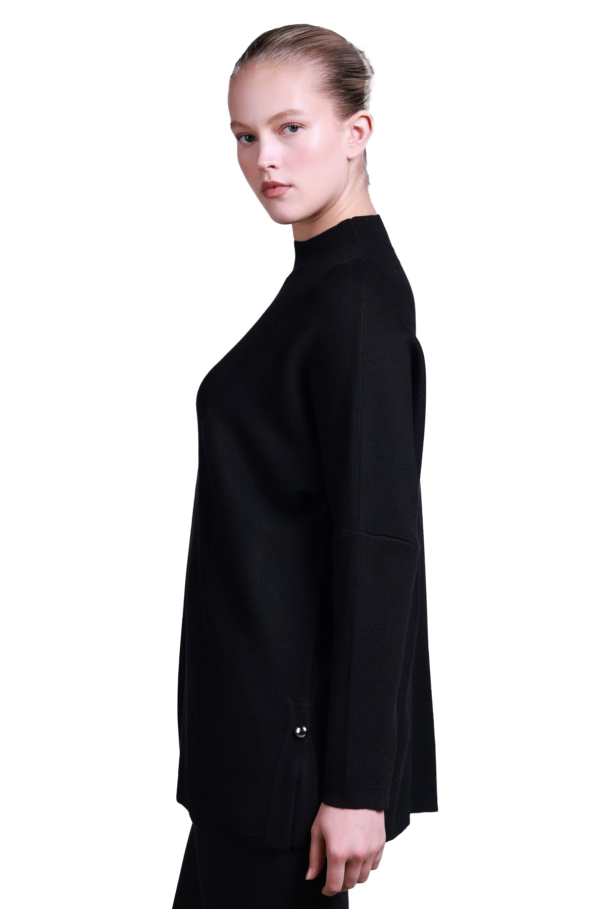 Sempre Minimalist Oversize Uzun Kol Kadın Kazak - Midi Boy - Rahat Kesim