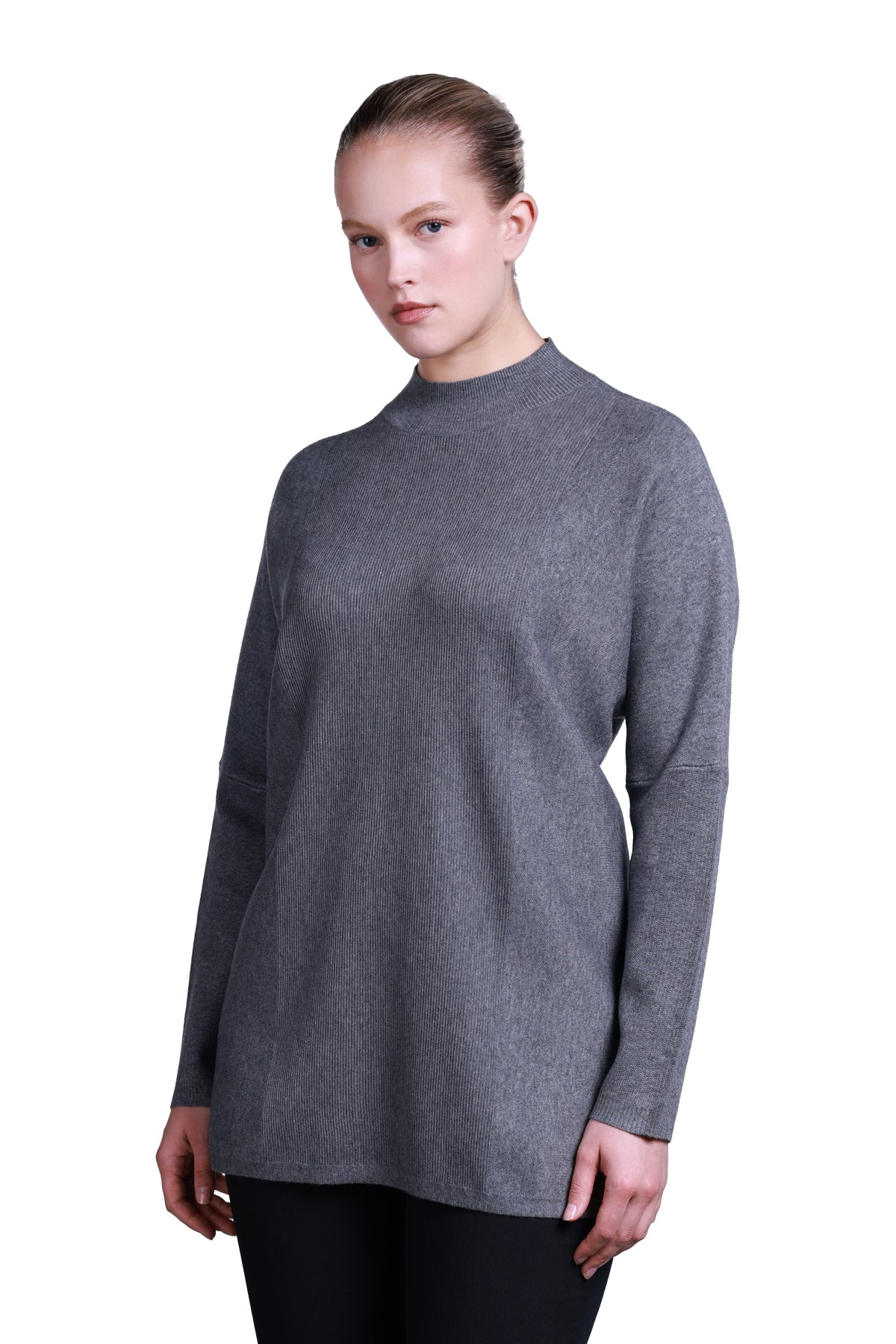 Sempre Minimalist Oversize Uzun Kol Kadın Kazak - Midi Boy - Rahat Kesim Translation missing: tr.content.product_image_main
