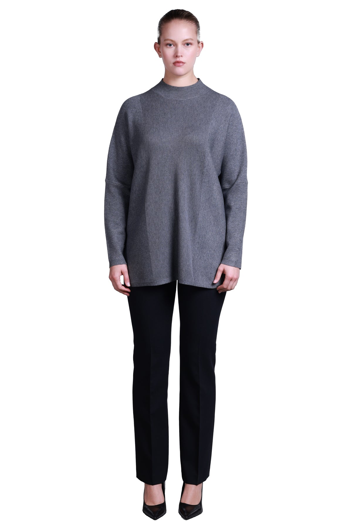 Sempre Minimalist Oversize Uzun Kol Kadın Kazak - Midi Boy - Rahat Kesim