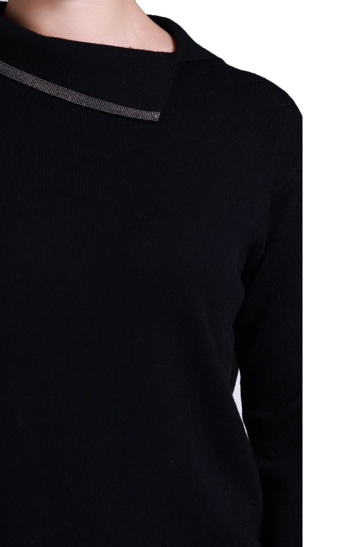 Sempre Asimetrik Yaka Oversize Kadın Kazak - Uzun Kol Minimalist